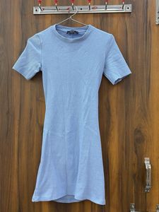 Light Blue Ribbed Mini Dress