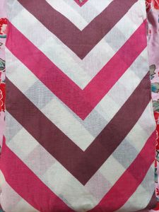 Elegant Chevron Print Kurta Set(unstitched)