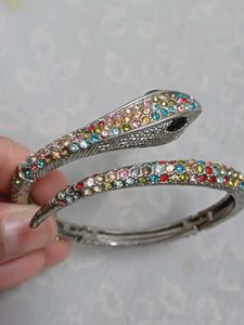 Sparkling Snake Bangle Bracelet