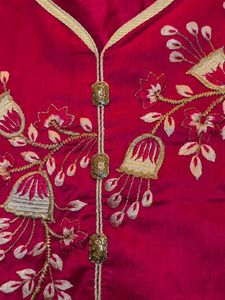 Elegant Dark Pink Embroidered Kurta with dupatta