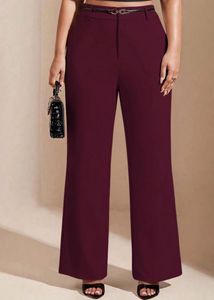 Elegant Maroon Wide-Leg Pants