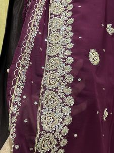 Elegant Purple Embroidered Saree