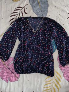 Floral Print Top Blue 💙
