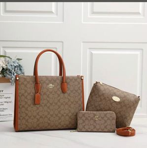 Coach Signature Print Handbag Set