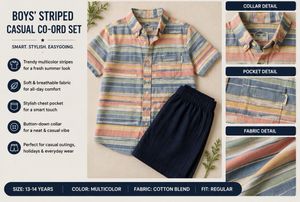 Striped Short Sleeve Button-Up Shirt