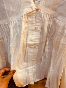 new piece white V-Neck Button-Up Tunic