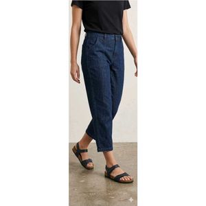 Dark Denim Paperbag Waist Pants