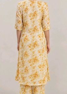Yellow Floral Print Kurta Set