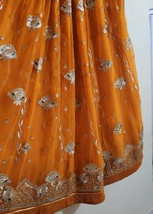 stitched rajputi poshak in orange colour