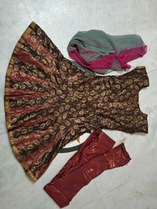 Ethnic Dress with Dupattas set of 2