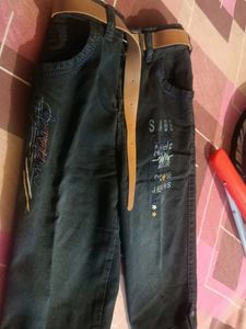 Stylish Denim Jeans with Belt