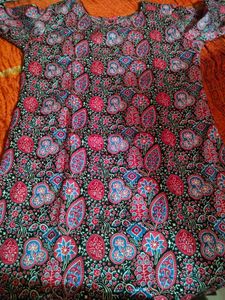 Vibrant Dress Material with Ethnic Print