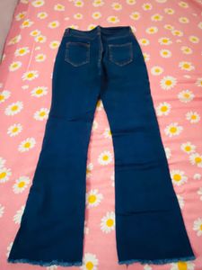 Flared Blue Denim Jeans