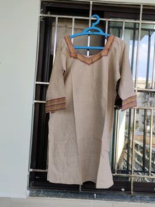 Khaki Colour Straight Kurti