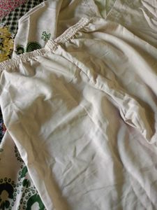 White Kurta with Green Print