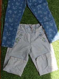 Cute Butterfly &amp; Floral Jeans Set
