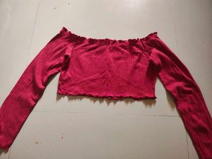 Off-Shoulder Ribbed Crop Top