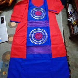 xl size brand new red and royal blue kurti