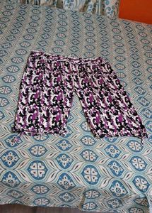 Vibrant Purple Floral Print half Pants