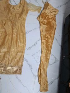 Elegant Gold Embroidered Kurta Set