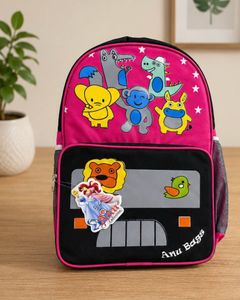 Cute Pink Backpack with Animal Prints