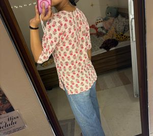 Floral Print Kurta Top