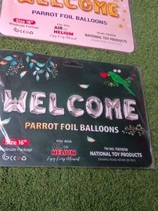 Welcome Parrot Foil Balloon Set any one