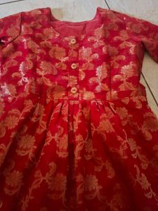 Red &amp; Gold Floral One Piece