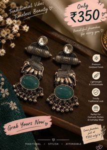 Antique Elephant Jhumka Earrings (pack of 2)