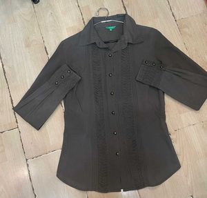 Classic Button-Up Shirt with Pintuck Detail