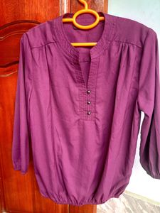 Burgundy Long Sleeve Blouse