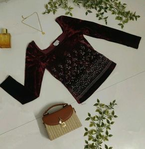 Velvet Burnout Print Top✨💋