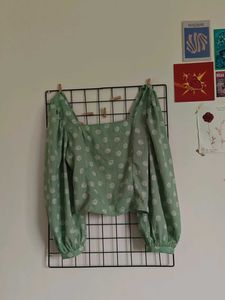 Chic Mint Green Polka Dot Top