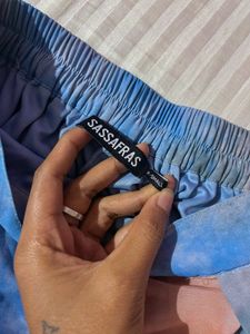 Blue Pink Flared Trouser