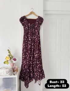 brown floral dress