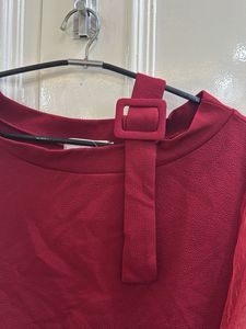 Maroon One-Shoulder Top