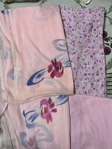 Pink Floral Kurta Set with Dupatta