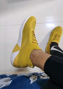 Skechers Yellow Knit Sneakers