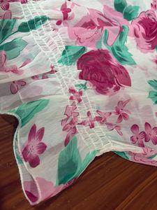 Whimsy Chiffon Floral Print Blouse