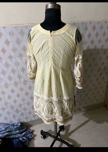 Elegant Pastel Kurti with Intricate Embroidery