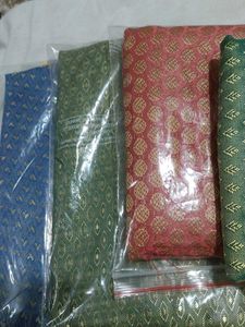 Vibrant Brocade Blouse Material Set of 5 pieces