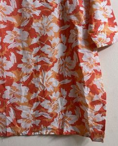 Orange Floral Print Kurta