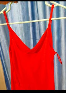 Elegant Red Slip Dress
