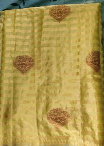 Elegant lime green Silk saree