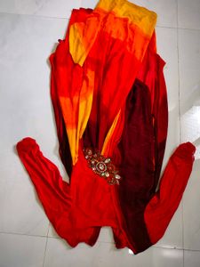 Vibrant Ombre Maxi Dress with Embellishment