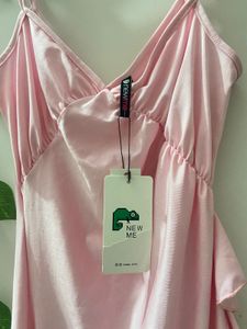 Pink Bustier Ruffle  Dress