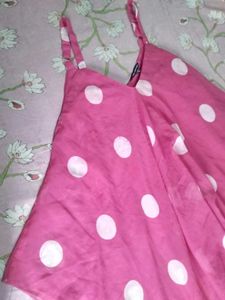 Pink Polka Dot Spaghetti Strap top