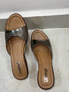 Stylish Metallic Silver Sandals