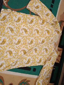 Yellow Paisley Print Kurta