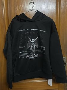 Black Graphic Print Hoodie